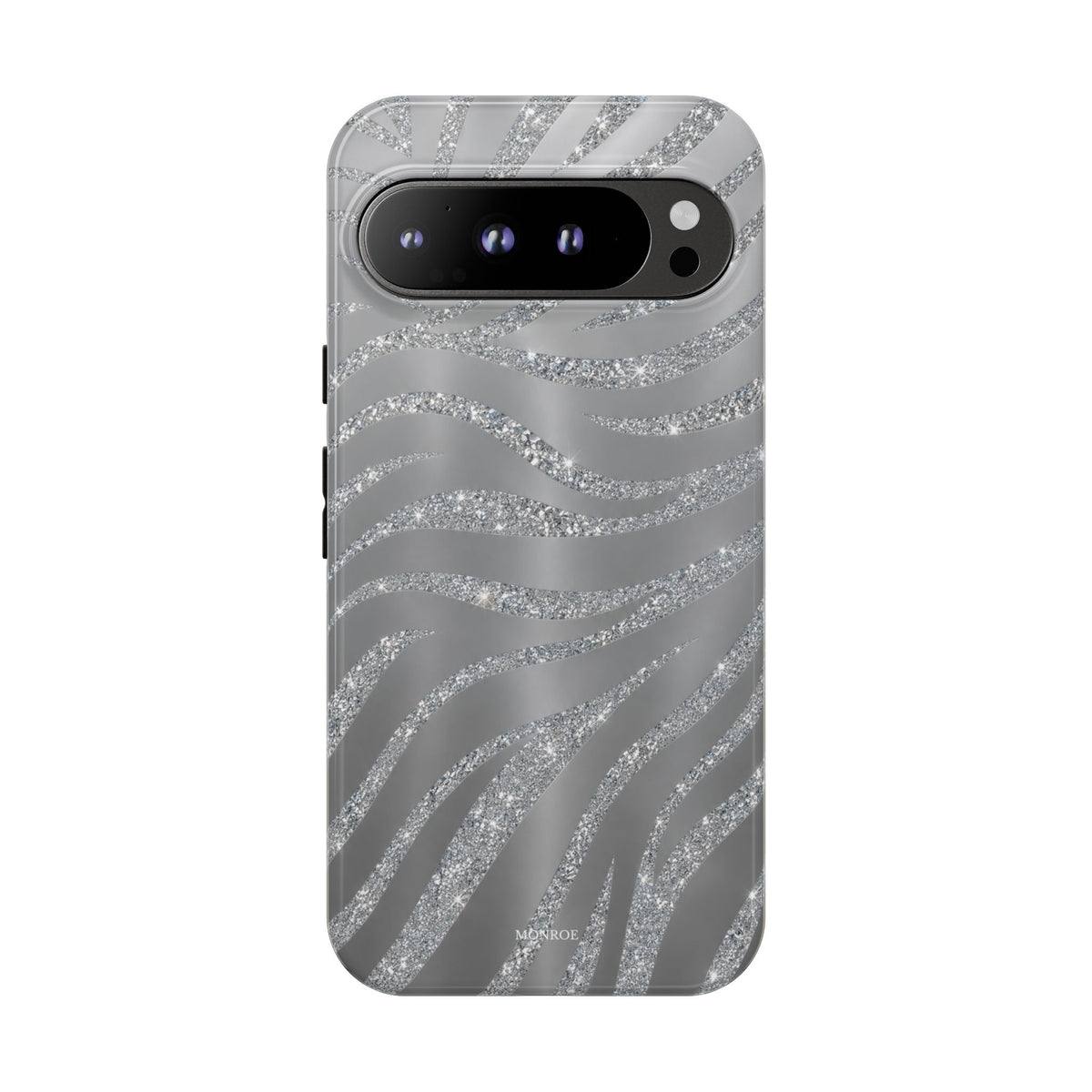 Silver Glitter Zebra Tough Case