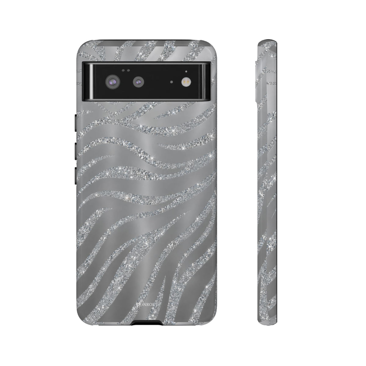 Silver Glitter Zebra Tough Case