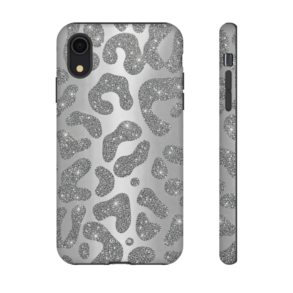 Silver Glitter Leopard Tough Case