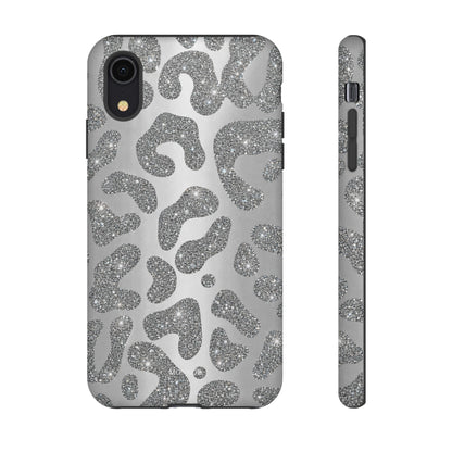Silver Glitter Leopard Tough Case
