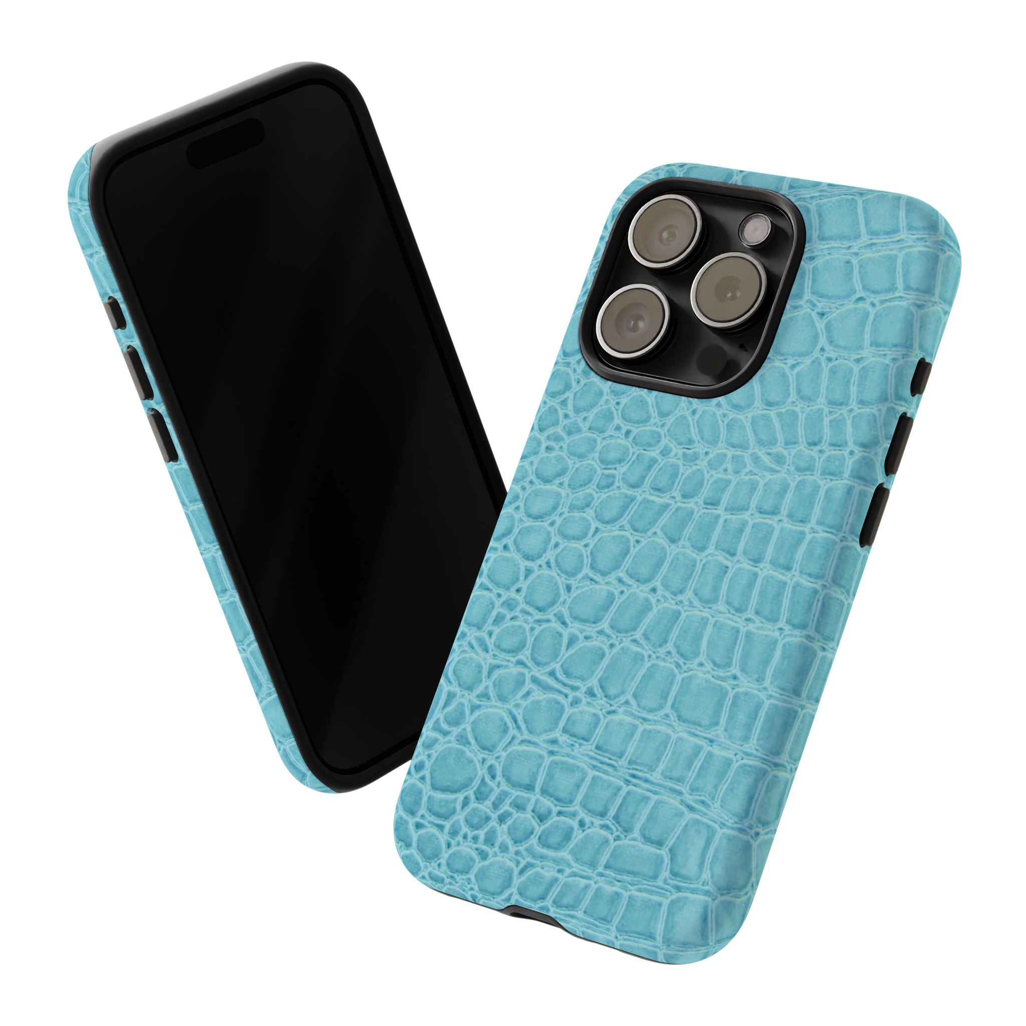 Croc Embossed Turquoise Phone Case