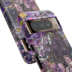 Purple Fleur-de-Lis Floral Tough Phone Case