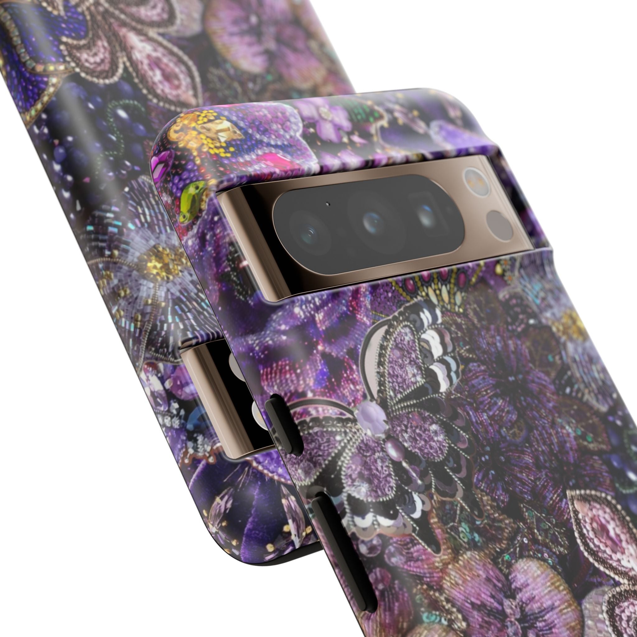 Purple Fleur-de-Lis Floral Tough Phone Case