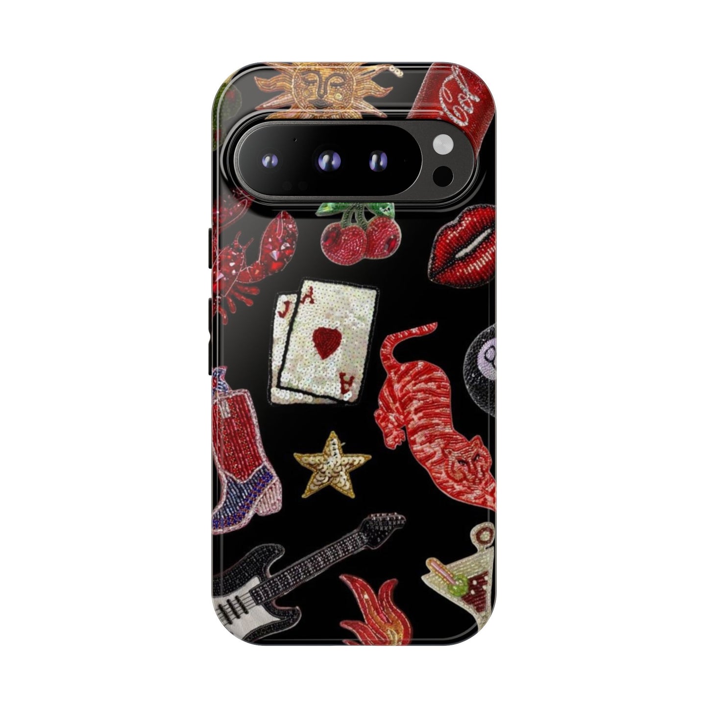 Retro Patch Motif Tough Case