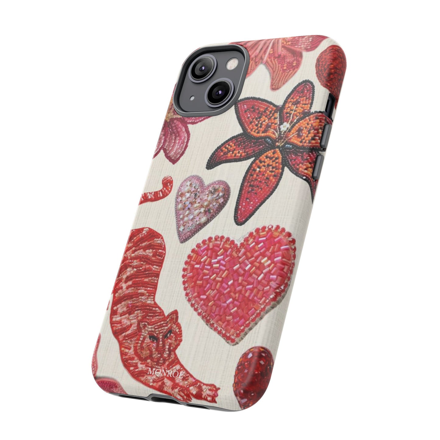 Floral & Heart Pattern Tough Case