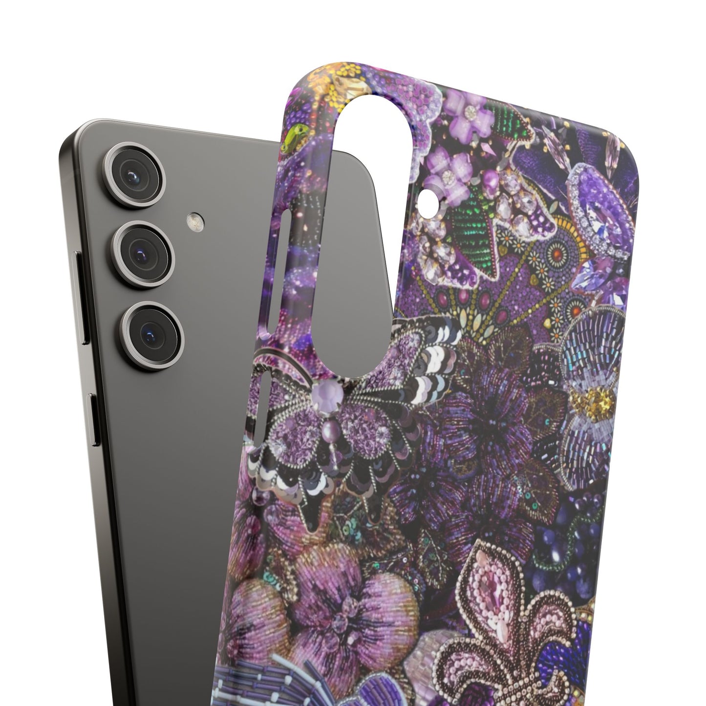 Purple Floral Butterfly Case