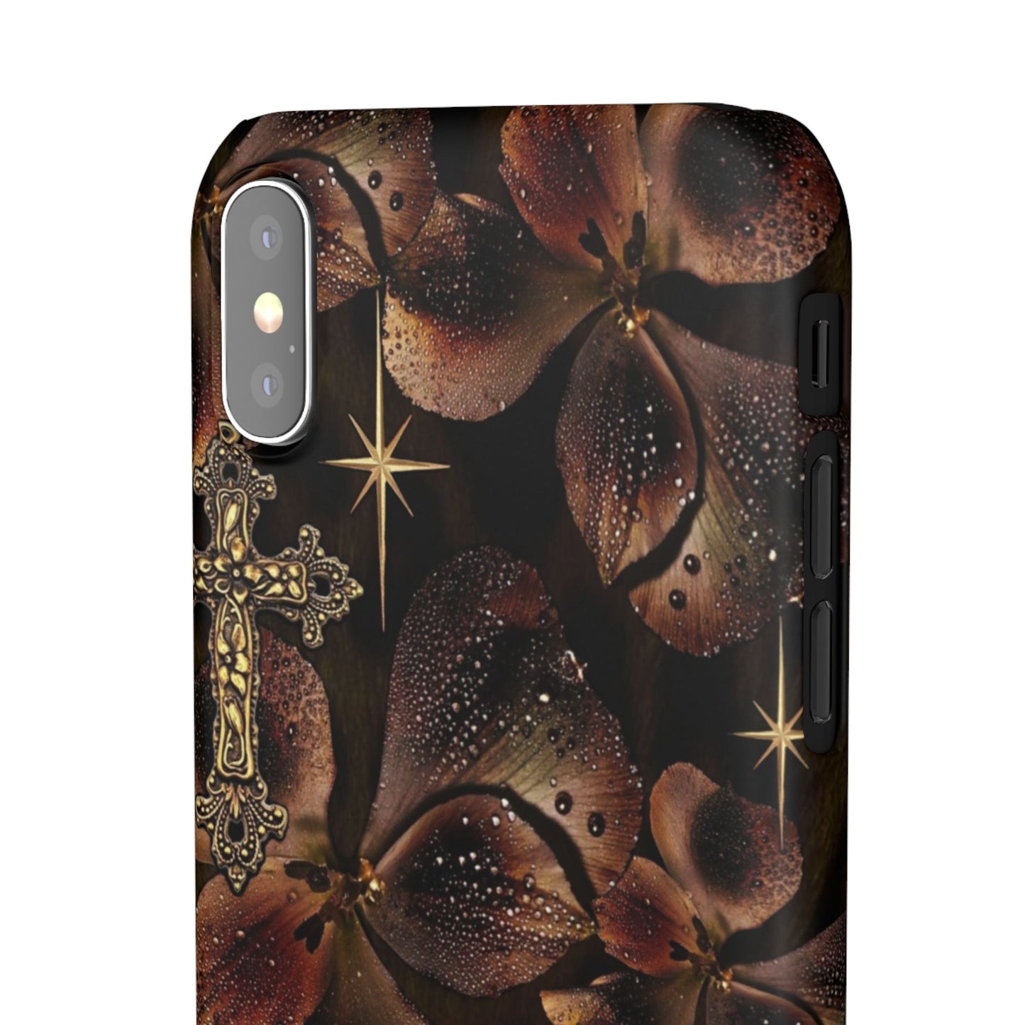 Brown Floral Cross Case