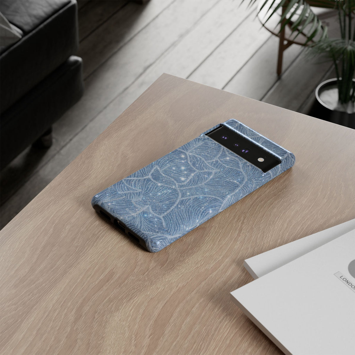 Glacier Blue Floral Tough Case