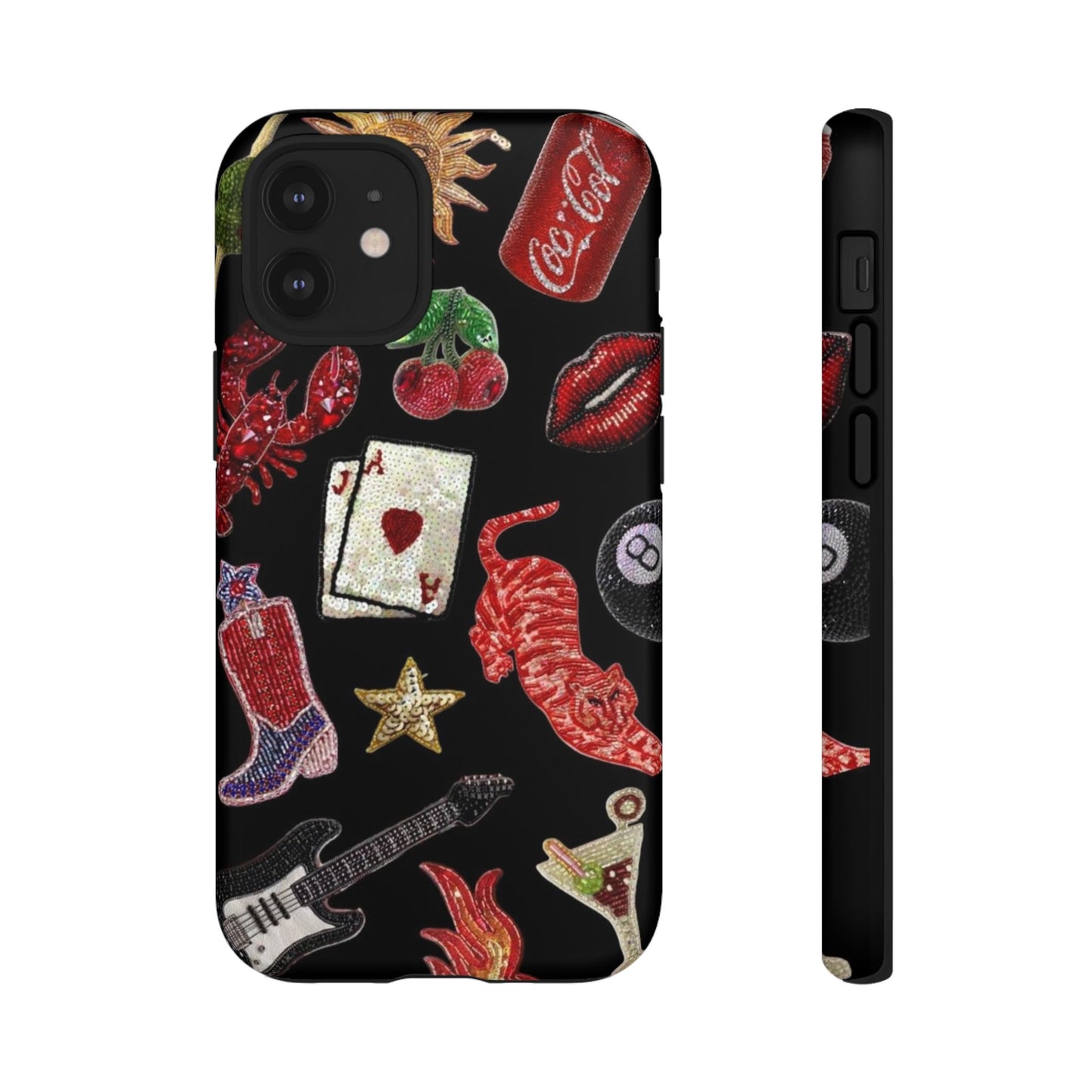 Retro Patch Motif Tough Case