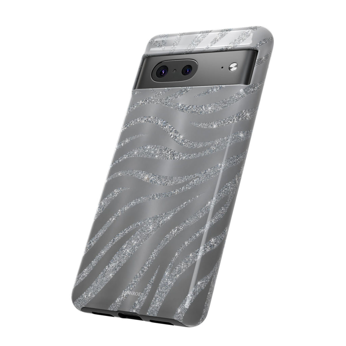 Silver Glitter Zebra Tough Case