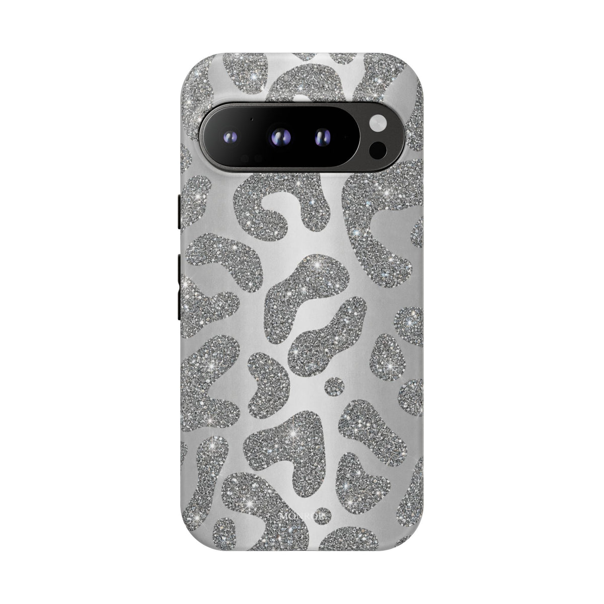 Silver Glitter Leopard Tough Case
