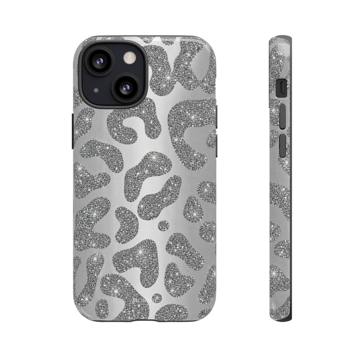 Silver Glitter Leopard Tough Case