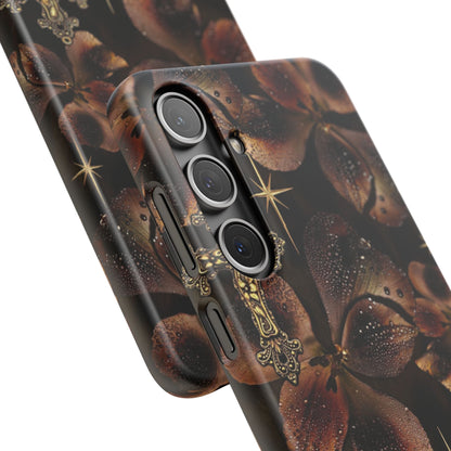 Brown Floral Cross Case