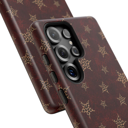 Burgundy Leopard Star Tough Case