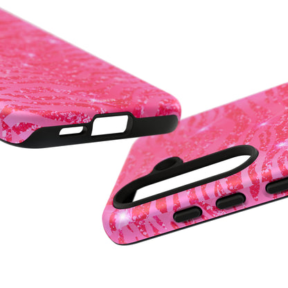Pink Glitter Zebra Tough Case