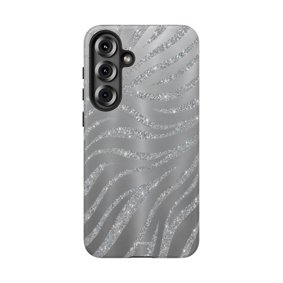 Silver Glitter Zebra Tough Case