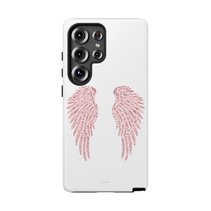 White & Pink Wings Tough Case