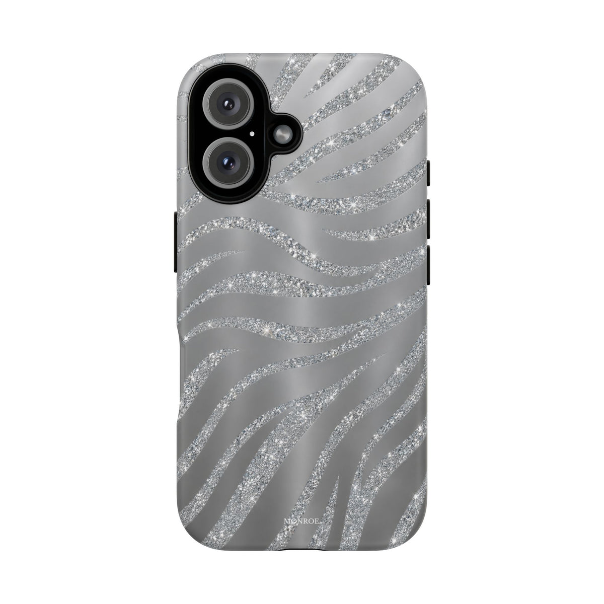 Silver Glitter Zebra Tough Case