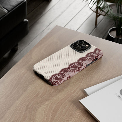 Burgundy Lace Edge Tough Case