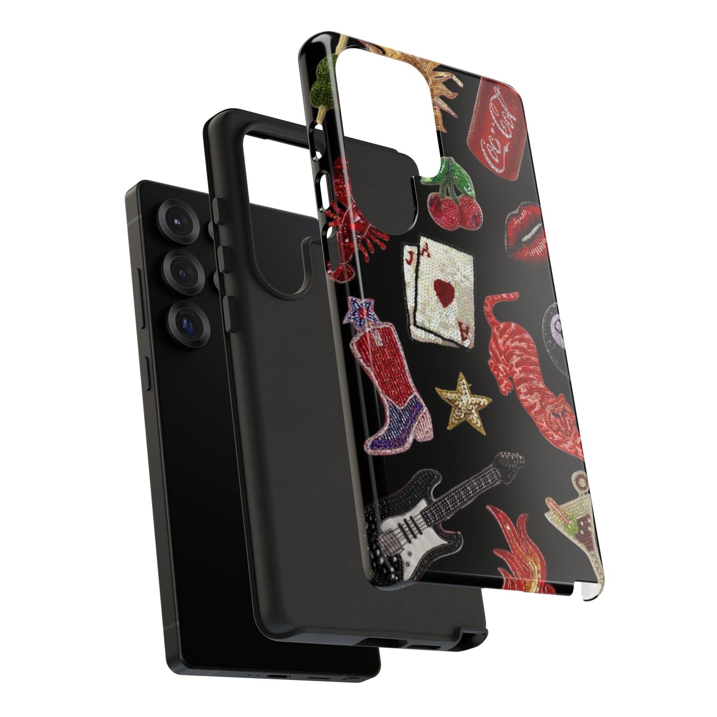 Retro Patch Motif Tough Case