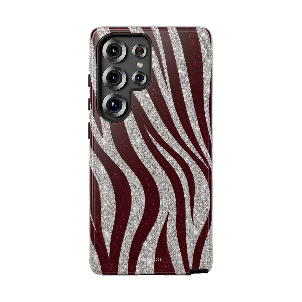 Burgundy Zebra Glitter Tough Case