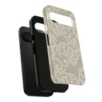 White Lace Pattern Tough Phone Case