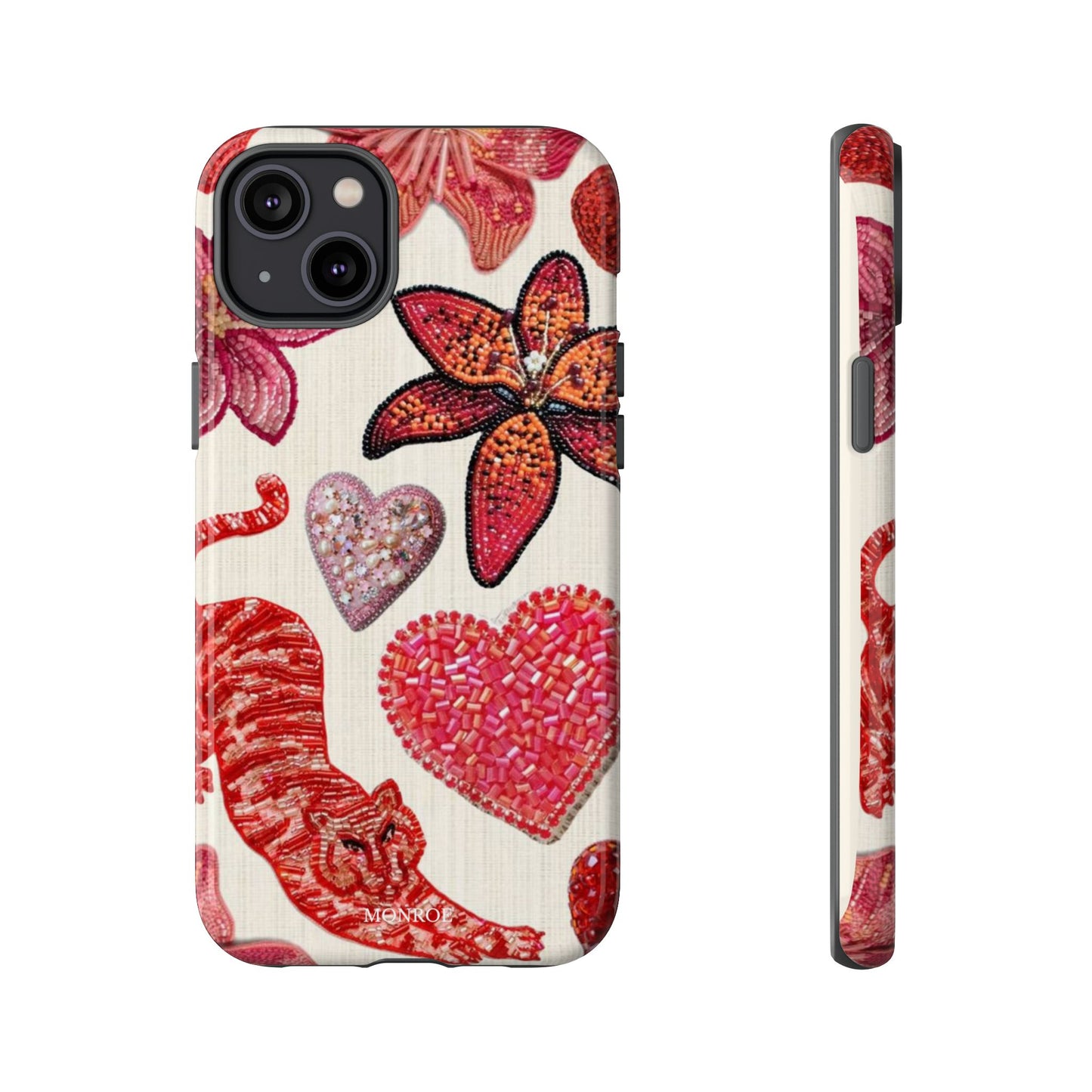 Floral & Heart Pattern Tough Case