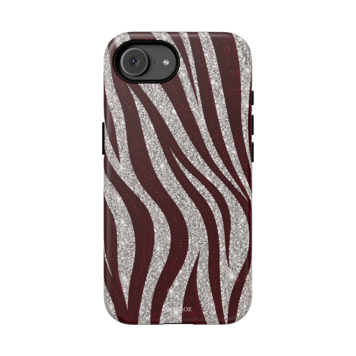 Burgundy Zebra Glitter Tough Case