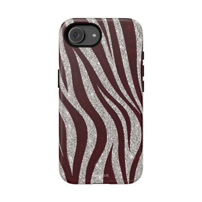 Burgundy Zebra Glitter Tough Case
