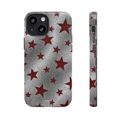 Silver Red Starry Tough Case