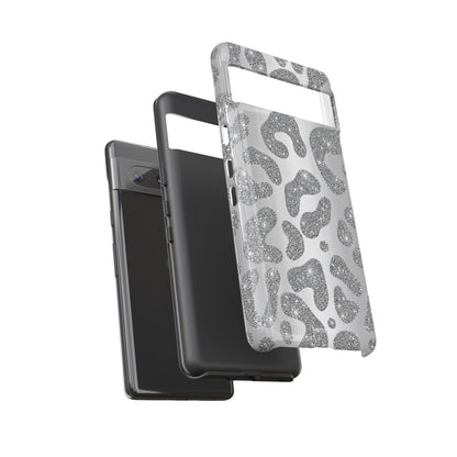 Silver Glitter Leopard Tough Case