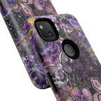 Purple Fleur-de-Lis Floral Tough Phone Case