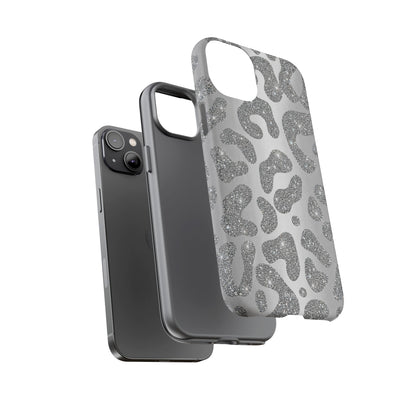 Silver Glitter Leopard Tough Case