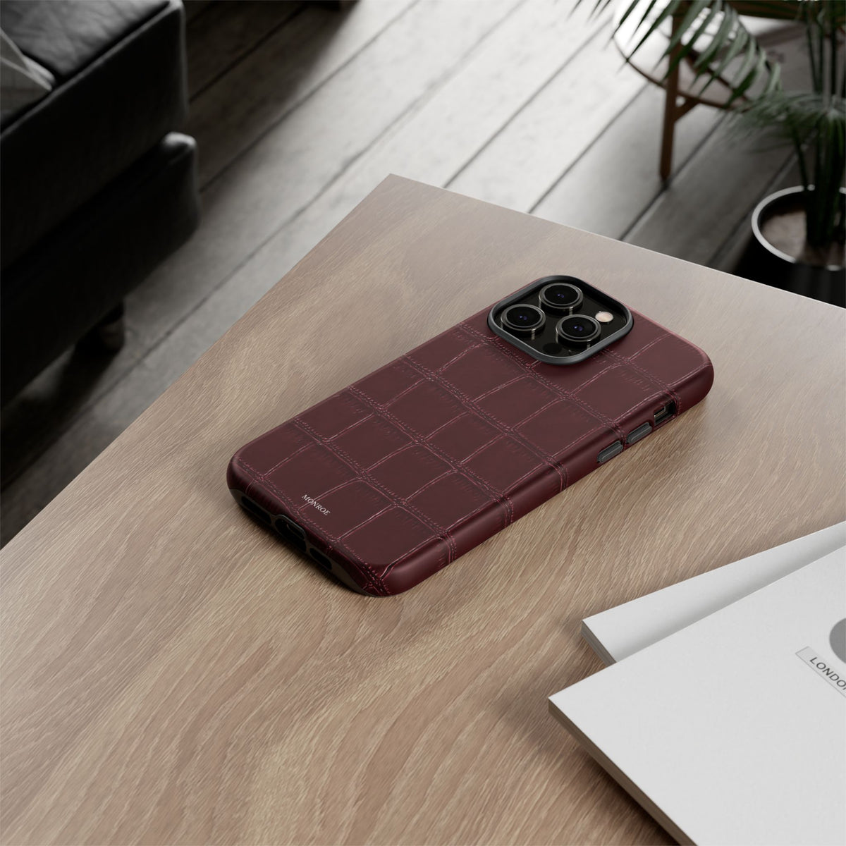 Burgundy Croc Tough Case