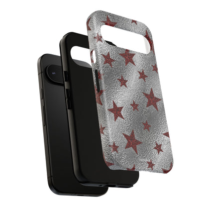 Silver Red Starry Tough Case