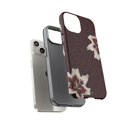 Burgundy Lily Leopard Tough Case