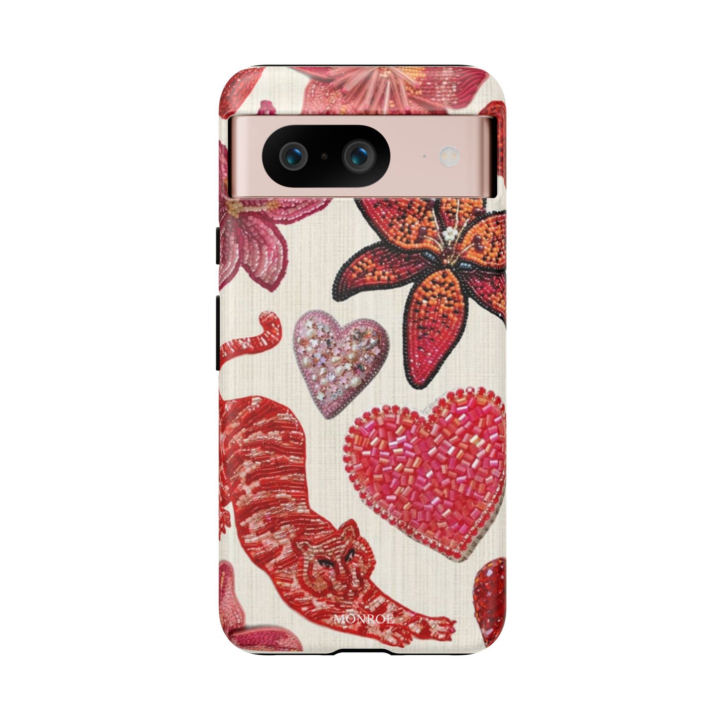 Floral & Heart Pattern Tough Case