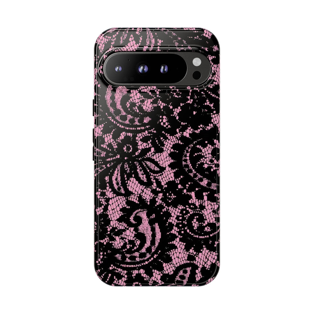 Pink Lace Pattern Tough Phone Case