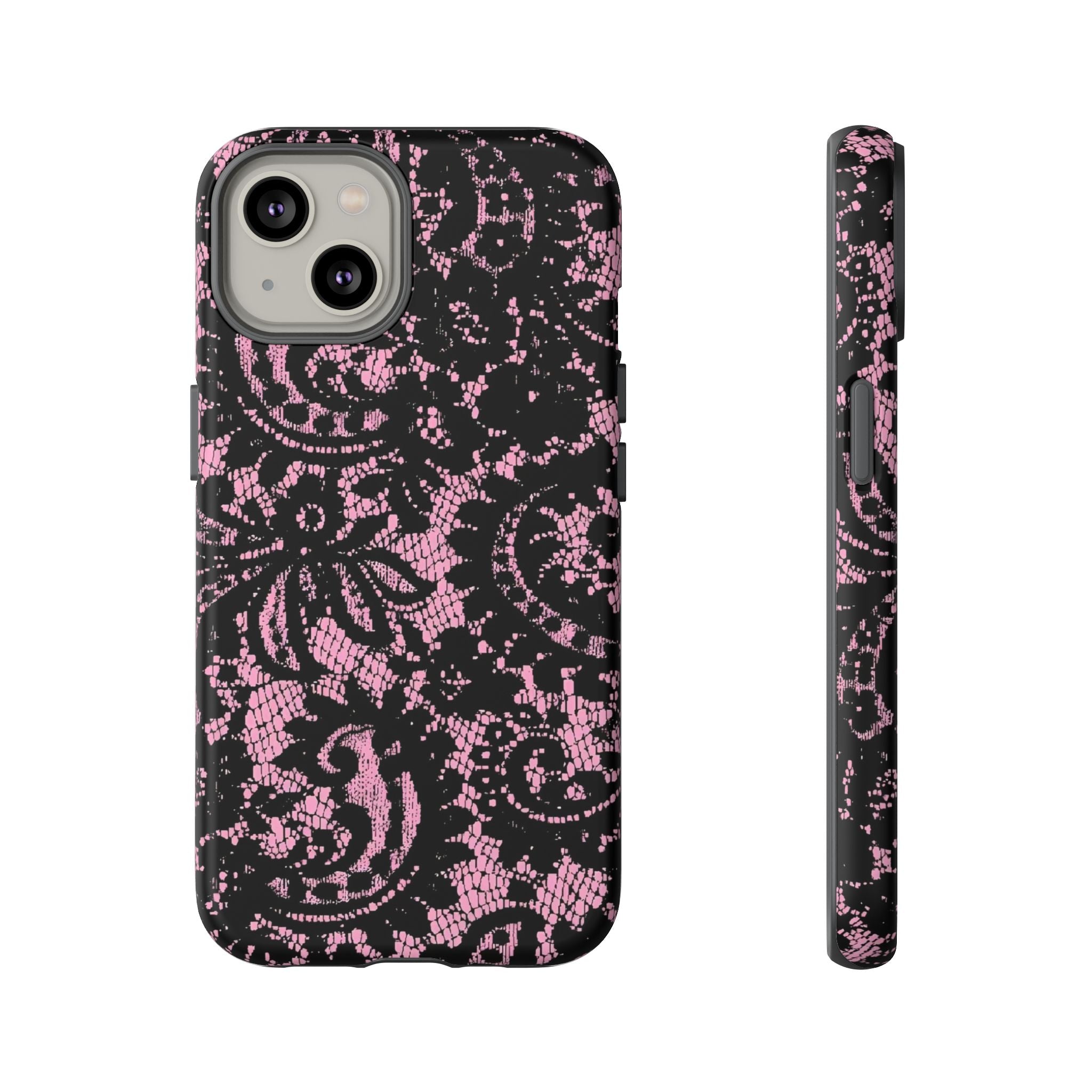 Pink Lace Pattern Tough Phone Case