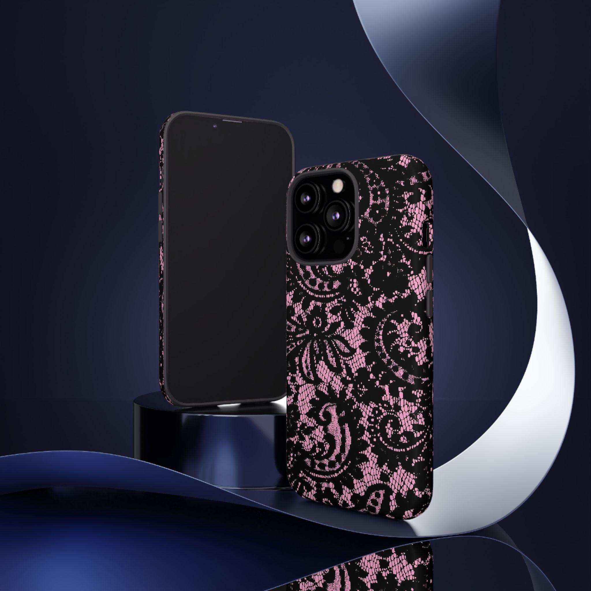 Pink Lace Pattern Tough Phone Case