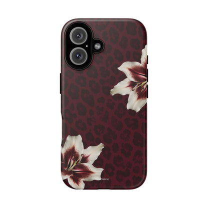 Burgundy Lily Leopard Tough Case