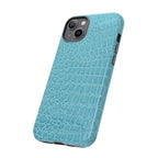Croc Embossed Turquoise Phone Case