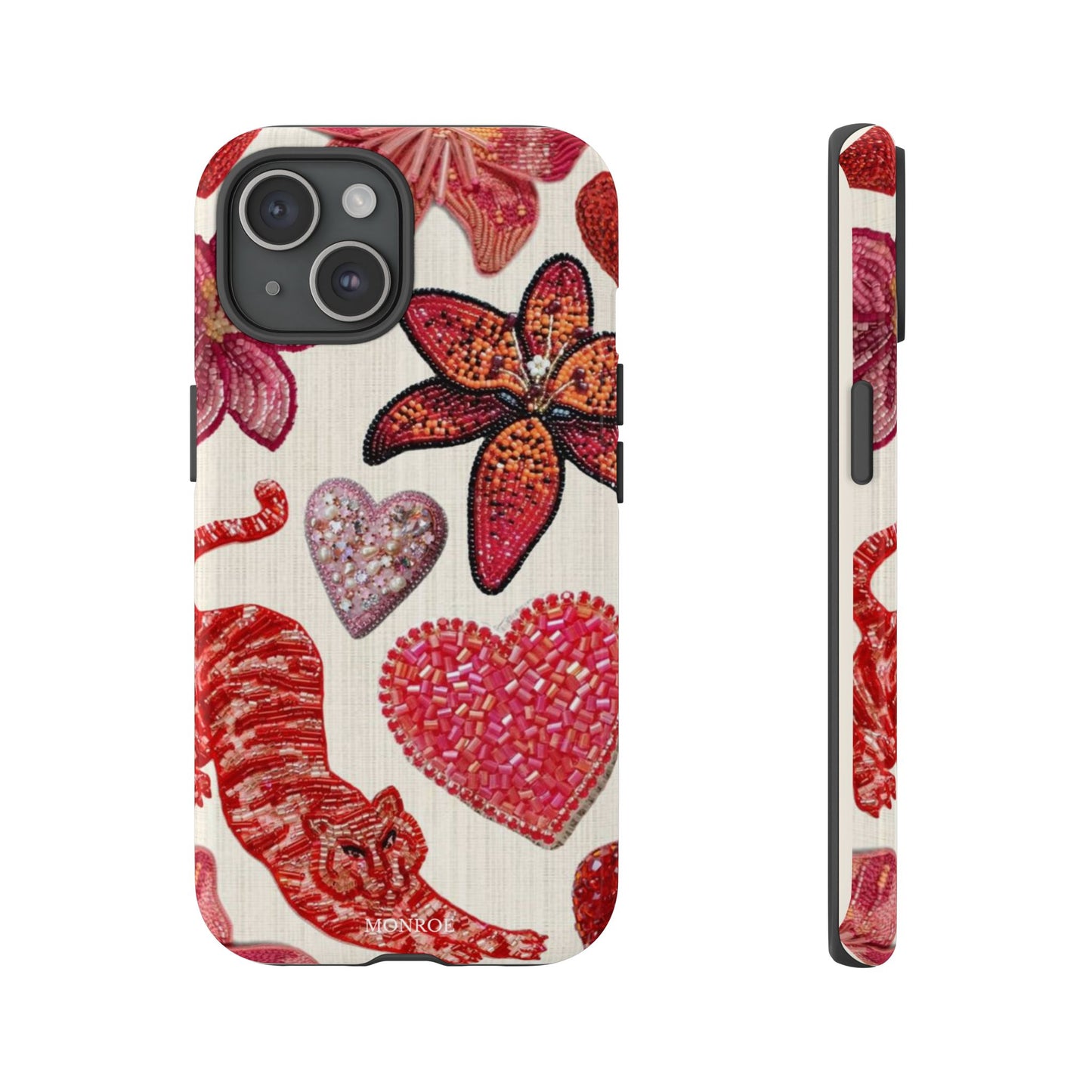 Floral & Heart Pattern Tough Case