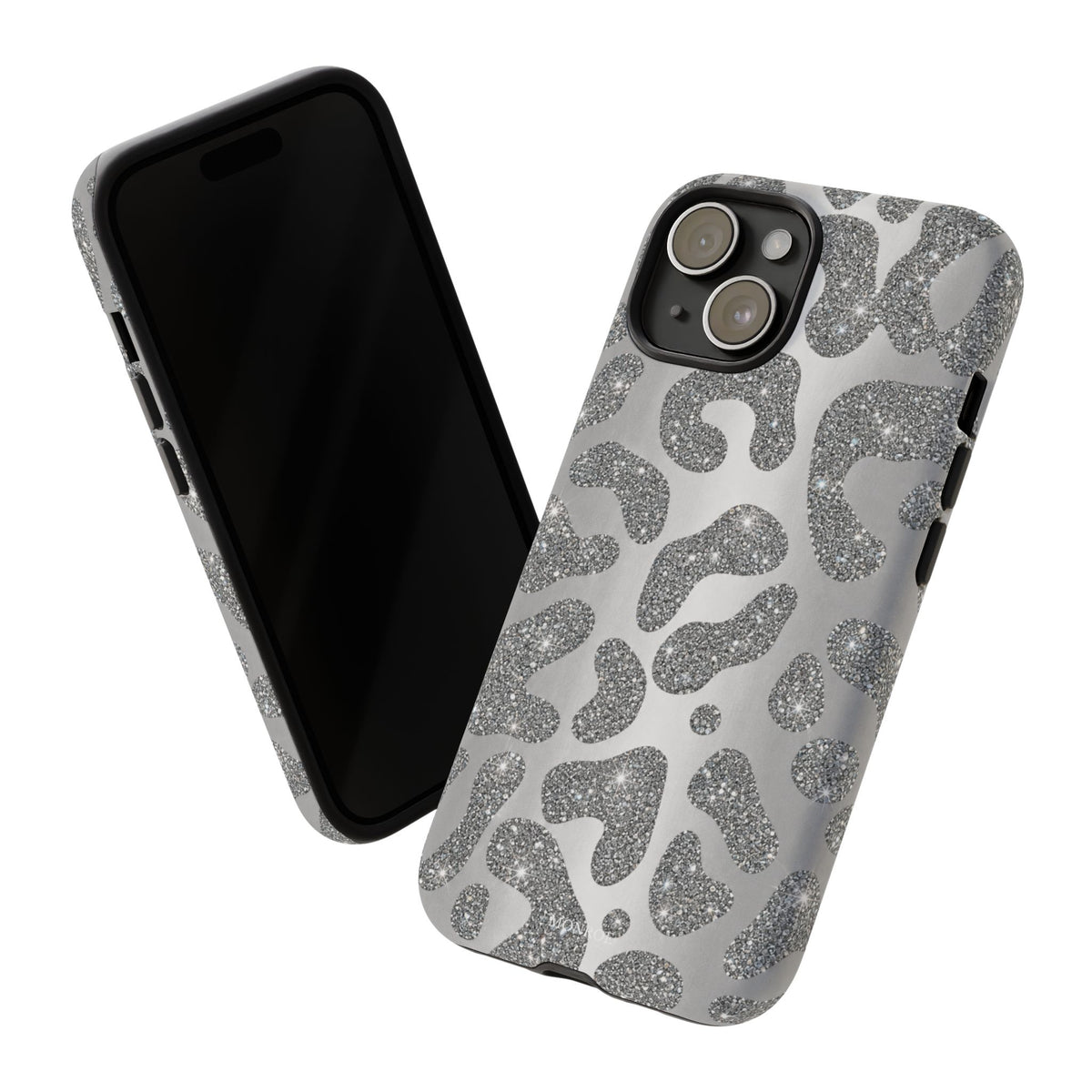 Silver Glitter Leopard Tough Case