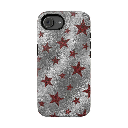 Silver Red Starry Tough Case