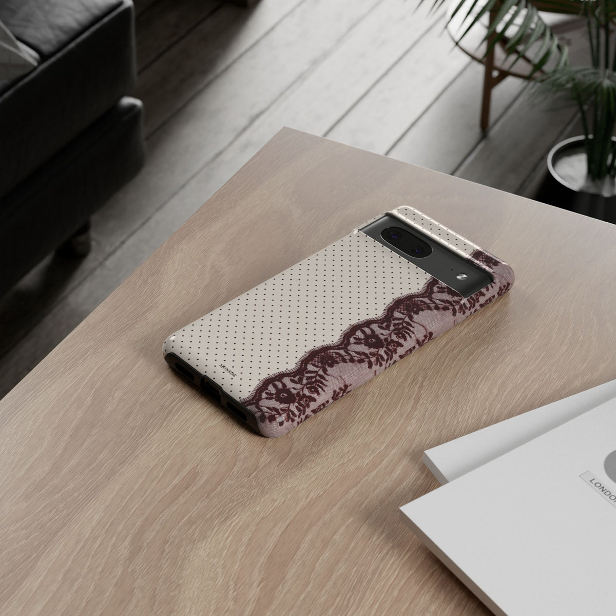 Burgundy Lace Edge Tough Case