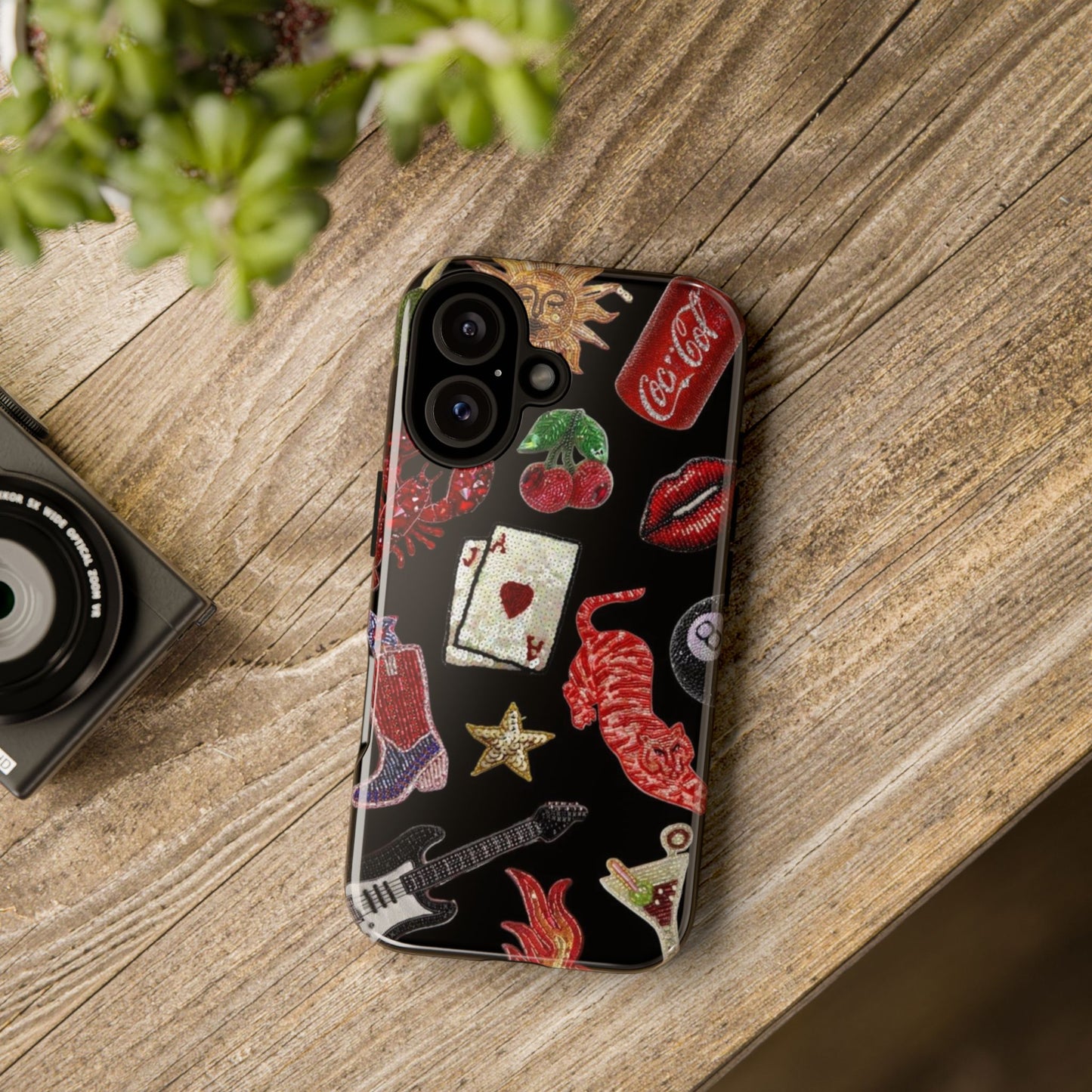 Retro Patch Motif Tough Case