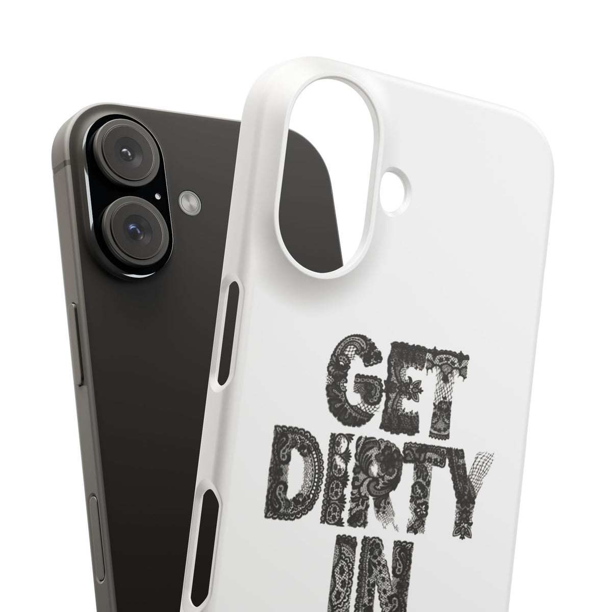 Get Dirty in Paris White Snap Case
