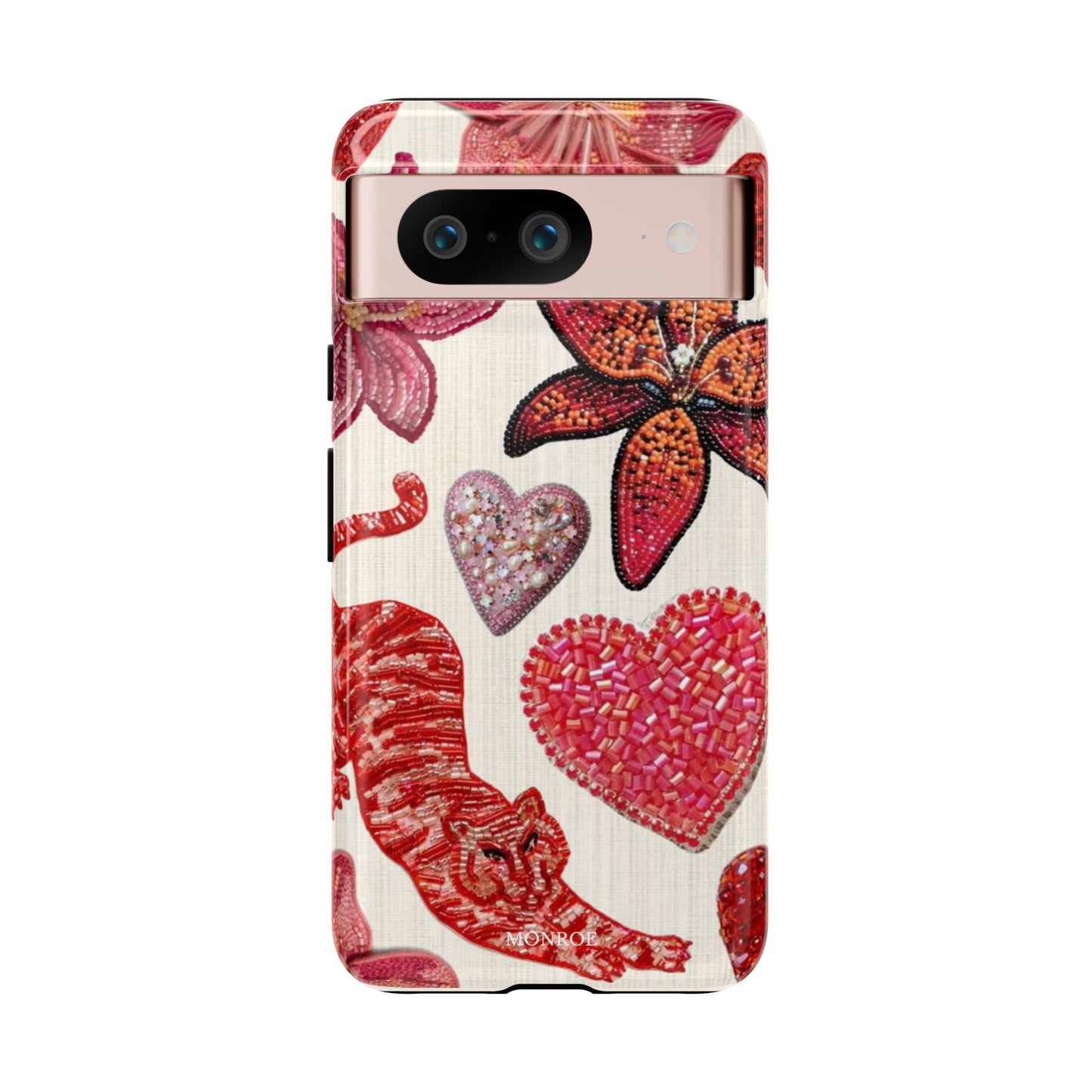 Floral & Heart Pattern Tough Case
