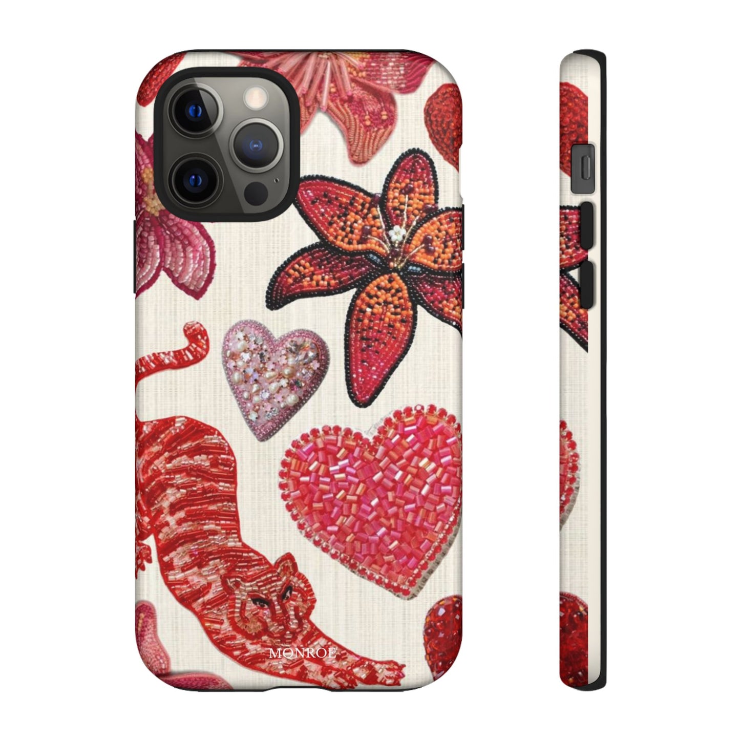 Floral & Heart Pattern Tough Case